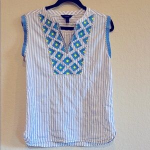 ⭐️Embroidered JCrew Sleeveless Blouse